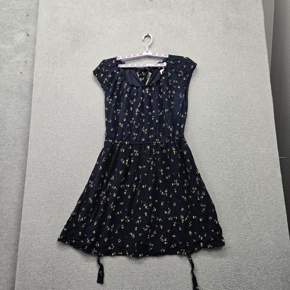 LC Lauren Conrad Women Dress XL Navy Floral Mini Fit & Flare Cottagecore Ruffles